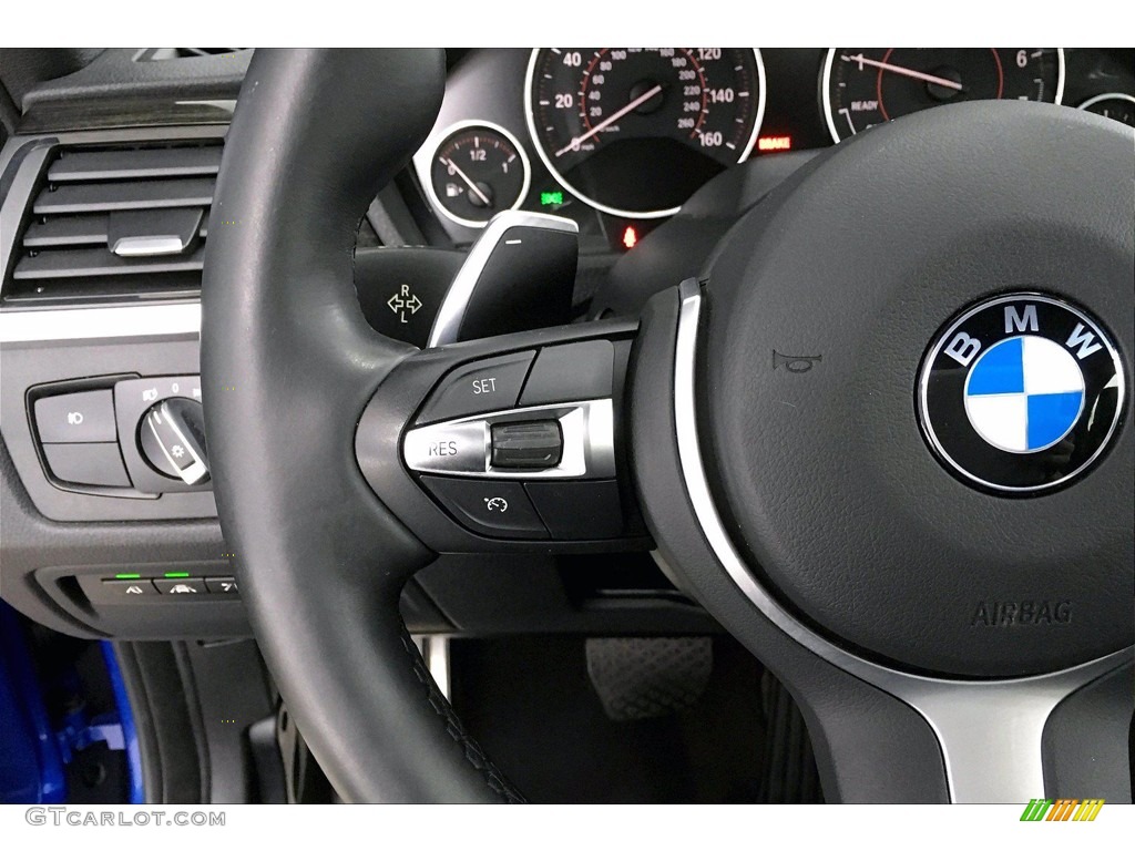 2017 BMW 4 Series 430i Convertible Black Steering Wheel Photo #140073414