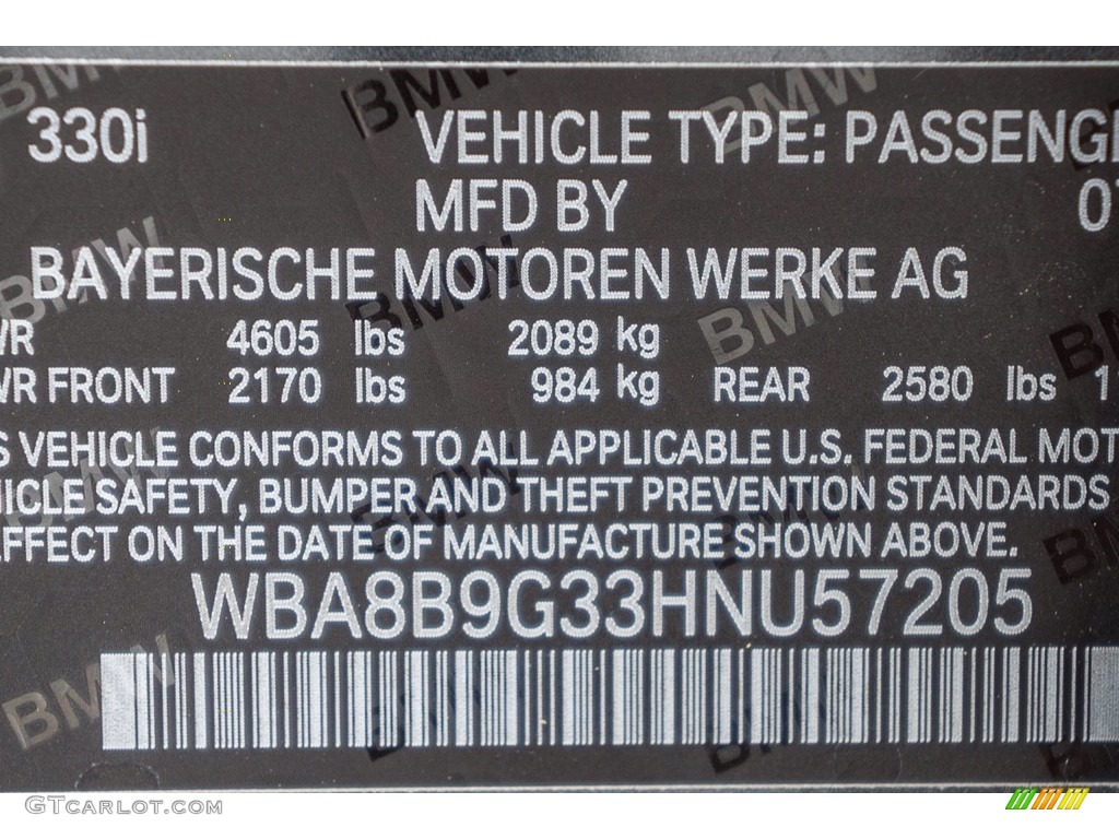 2017 3 Series 330i Sedan - Mineral Grey Metallic / Black photo #11