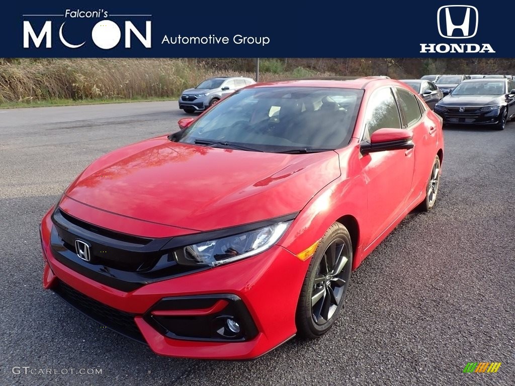 2021 Civic EX Hatchback - Rallye Red / Black photo #1