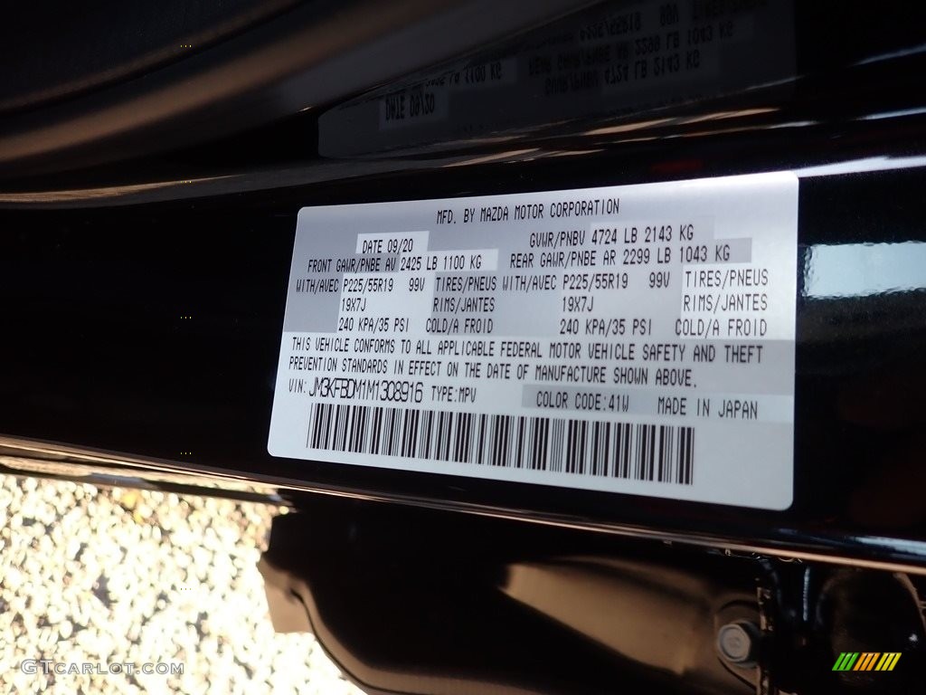 2021 CX-5 Color Code 41W for Jet Black Mica Photo #140076974