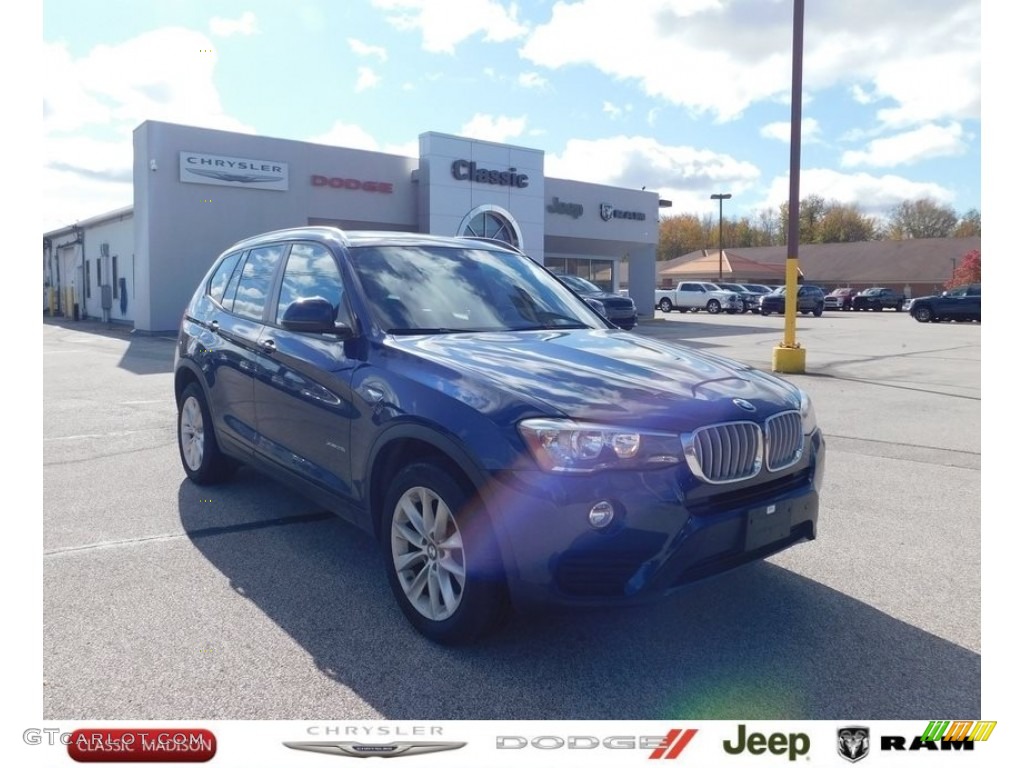 2017 X3 xDrive28i - Deep Sea Blue Metallic / Black photo #1