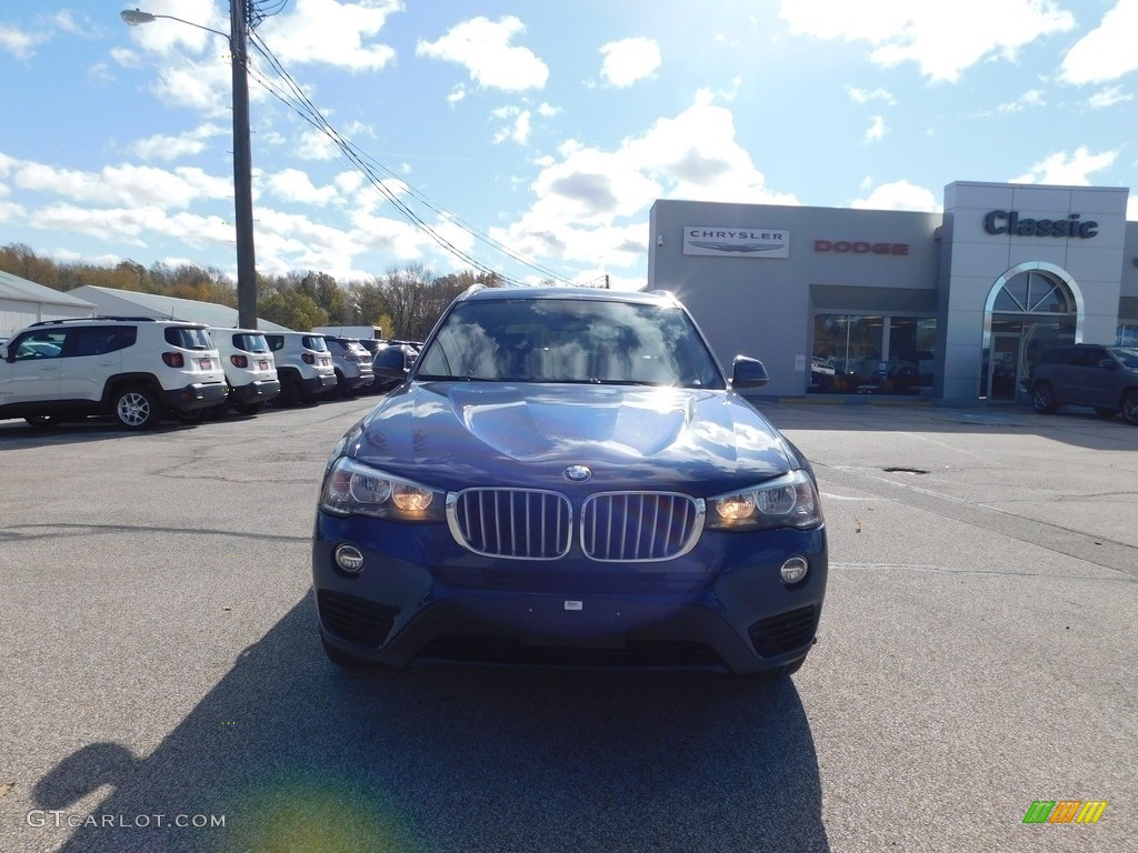 2017 X3 xDrive28i - Deep Sea Blue Metallic / Black photo #2