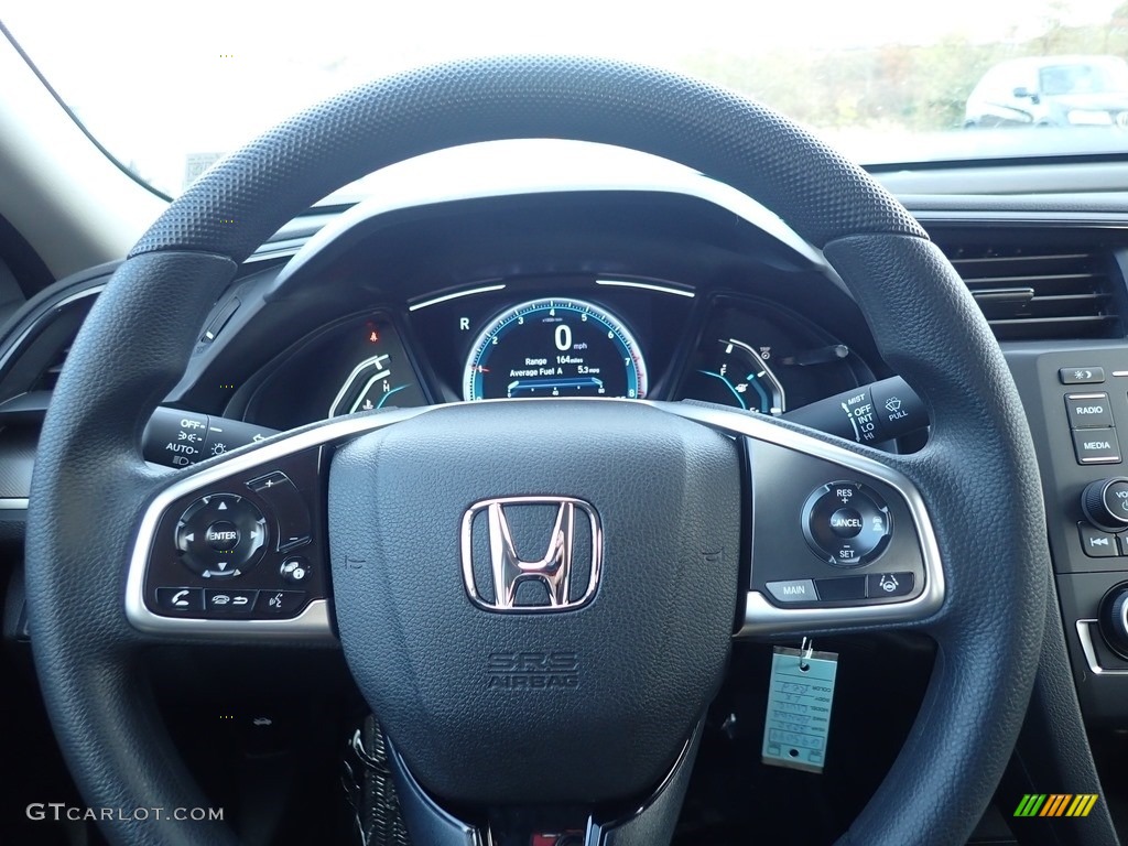 2020 Honda Civic LX Sedan Black Steering Wheel Photo #140081849
