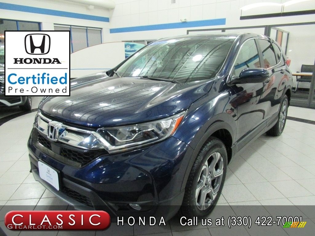 2018 CR-V EX AWD - Obsidian Blue Pearl / Gray photo #1