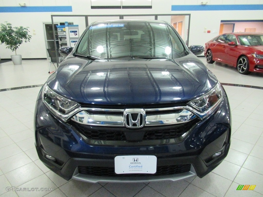 2018 CR-V EX AWD - Obsidian Blue Pearl / Gray photo #2