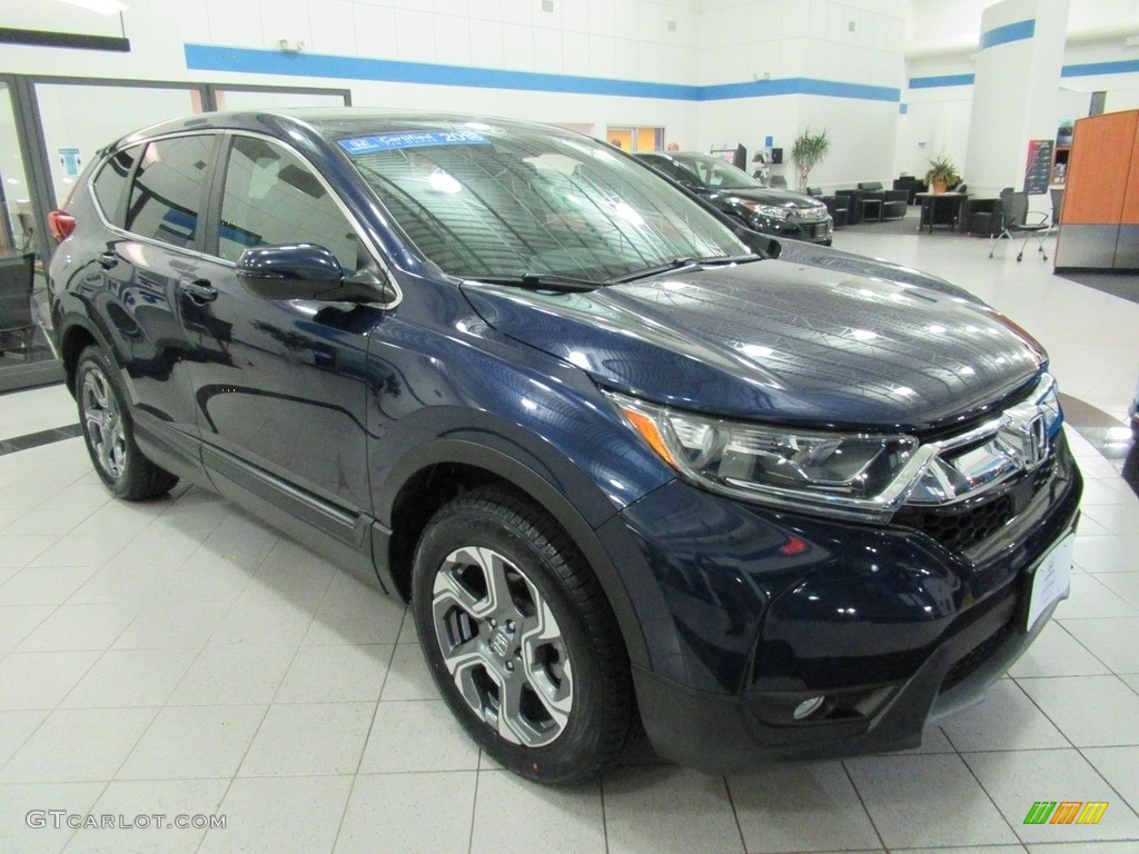 2018 CR-V EX AWD - Obsidian Blue Pearl / Gray photo #3