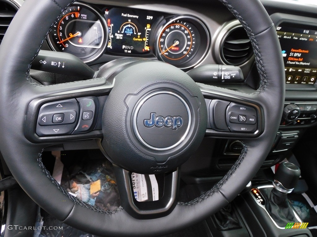 2021 Jeep Gladiator Willys 4x4 Black Steering Wheel Photo #140082344