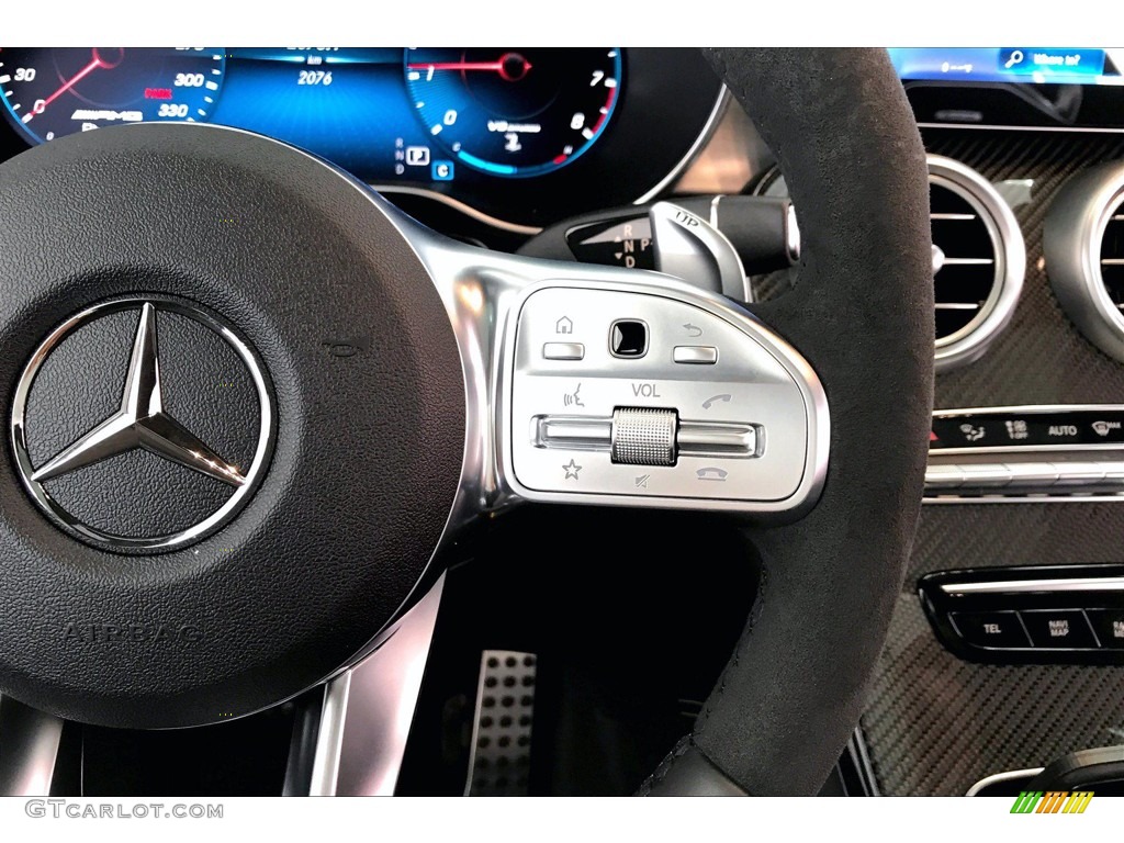 2020 Mercedes-Benz GLC AMG 63 4Matic Black Steering Wheel Photo #140083535