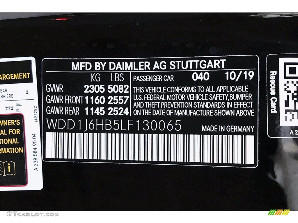 2020 E Color Code 040 for Black Photo #140084273