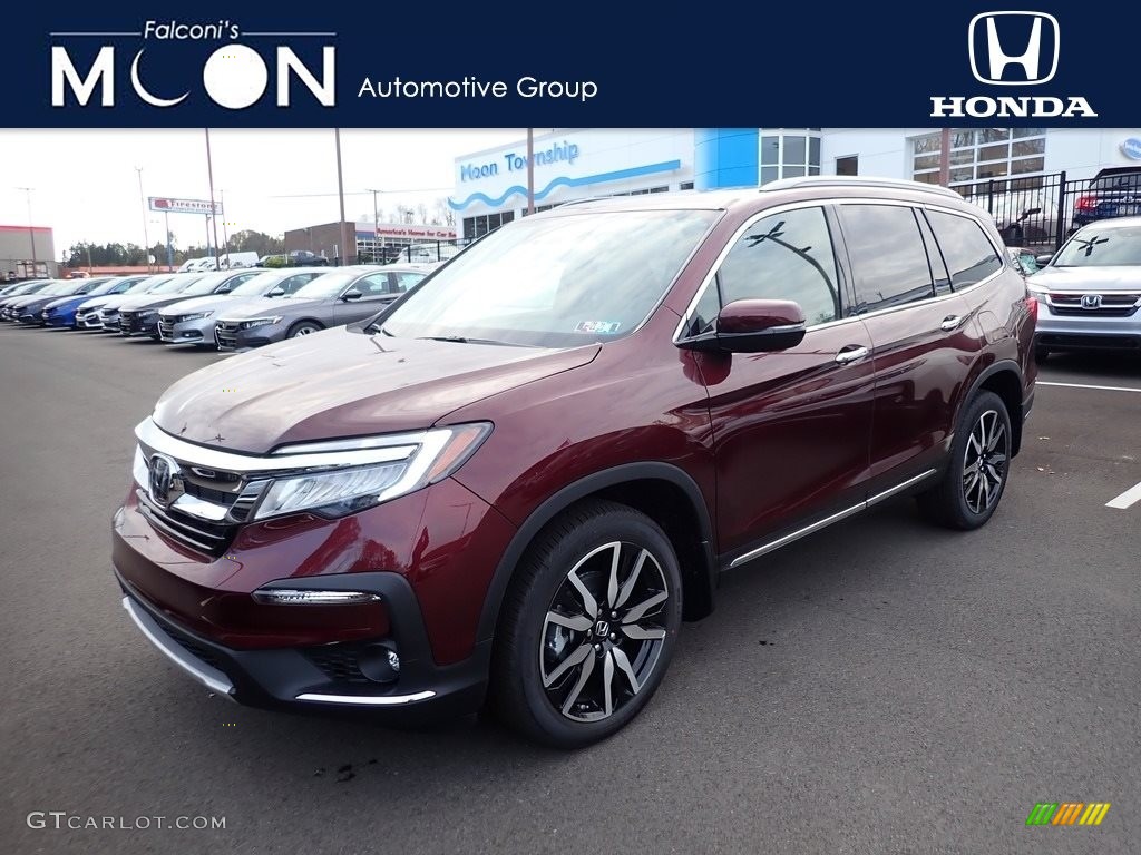 2021 Pilot Touring AWD - Deep Scarlet Pearl / Black photo #1
