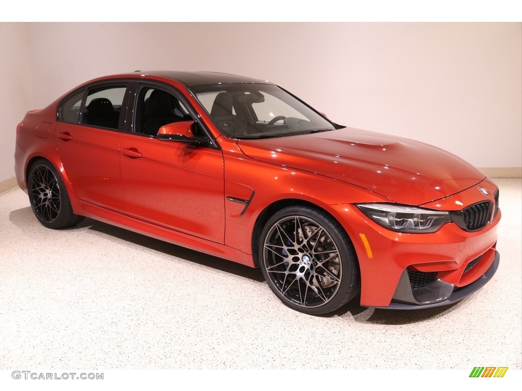 Sakhir Orange II Metallic 2018 BMW M3 Sedan Exterior Photo #140084960