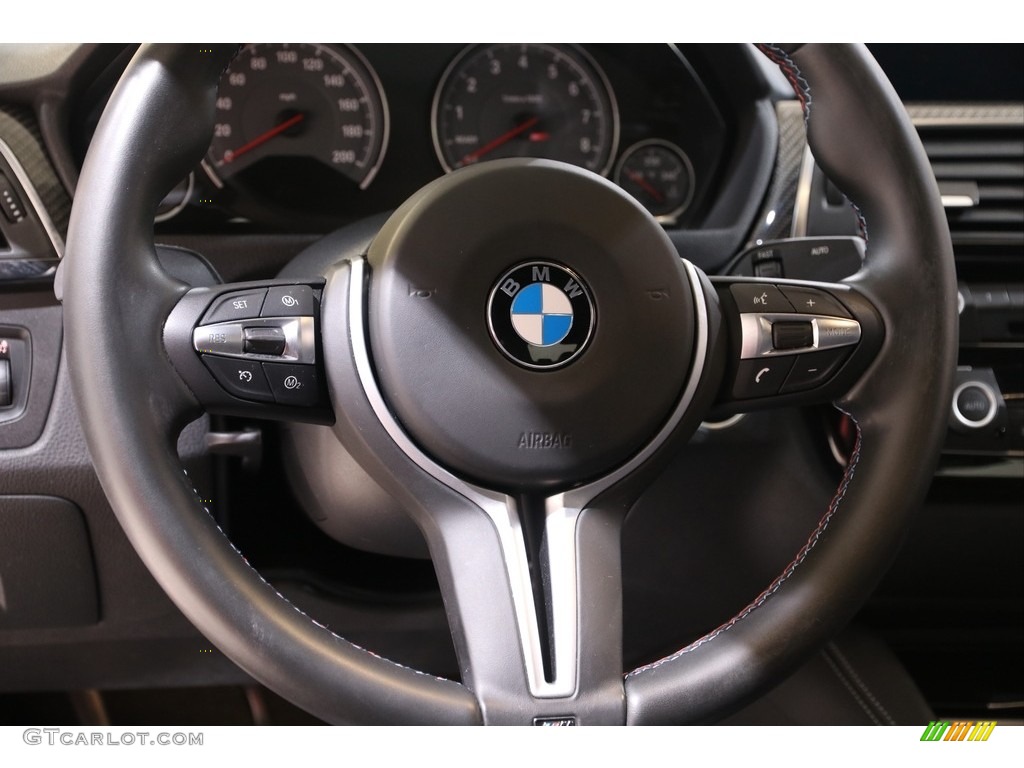 2018 BMW M3 Sedan Black Steering Wheel Photo #140085086