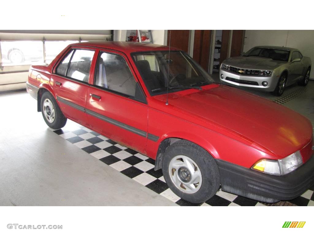 1991 Cavalier Sedan - Torch Red / Black photo #5