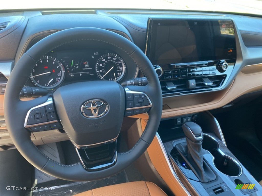 2021 Toyota Highlander Platinum AWD Glazed Caramel Dashboard Photo #140085719