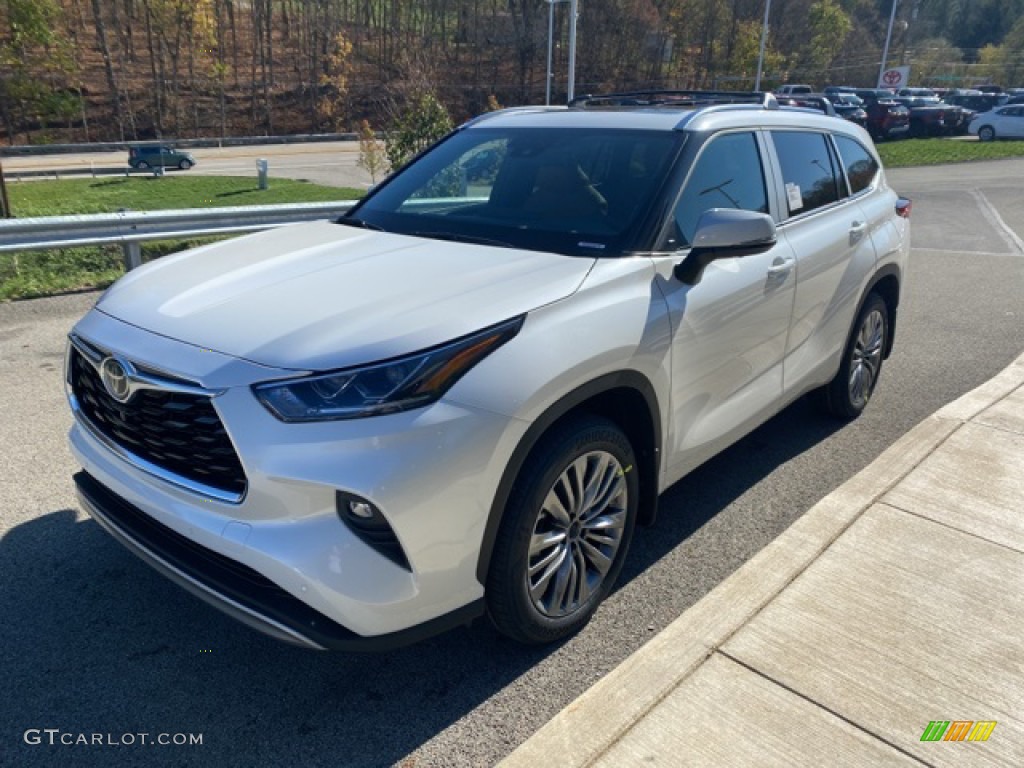 Blizzard White Pearl 2021 Toyota Highlander Platinum AWD Exterior Photo #140085809