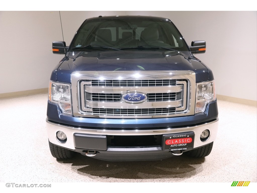 2013 F150 XLT SuperCrew 4x4 - Blue Jeans Metallic / Steel Gray photo #2