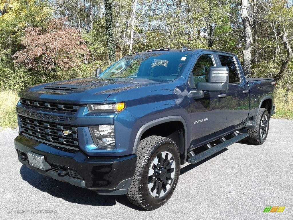 2020 Silverado 2500HD Custom Crew Cab 4x4 - Northsky Blue Metallic / Jet Black photo #2