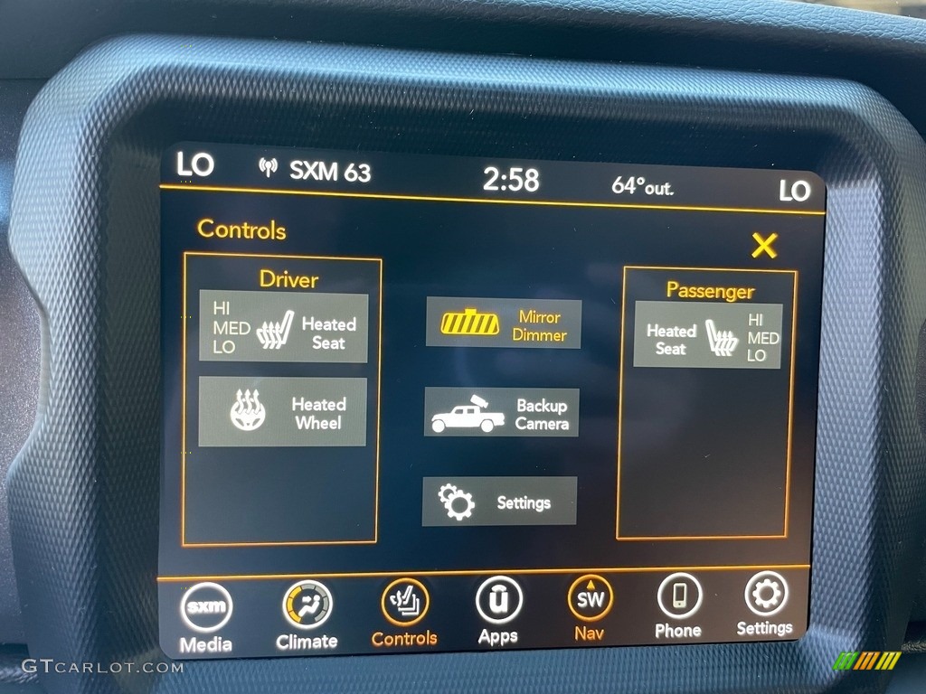 2021 Jeep Gladiator Mojave 4x4 Controls Photo #140097660
