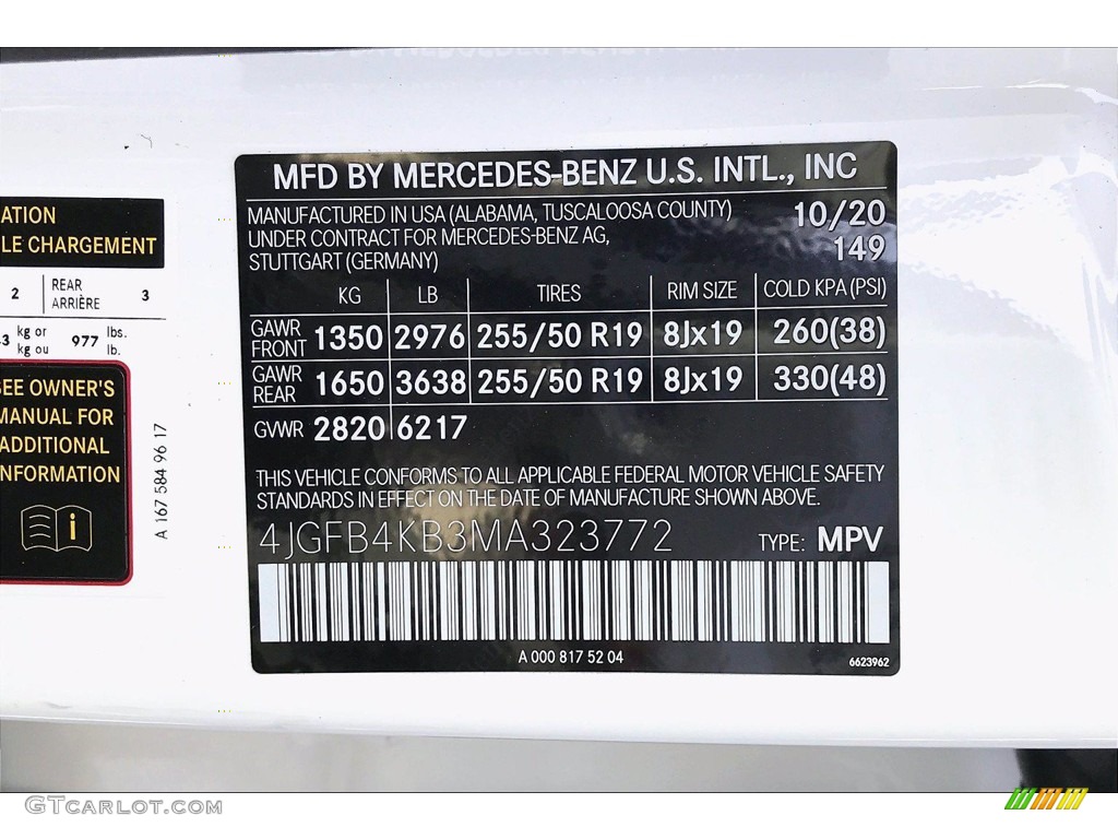 2021 GLE Color Code 149 for Polar White Photo #140097855