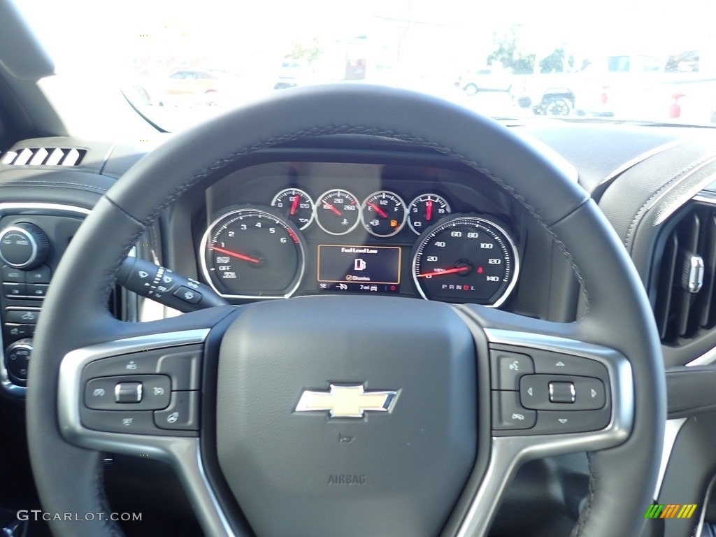 2021 Chevrolet Silverado 1500 LT Crew Cab 4x4 Jet Black Steering Wheel Photo #140100624