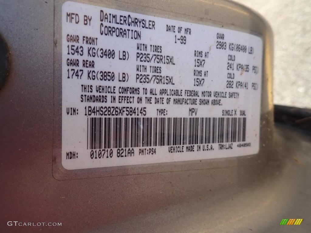 1999 Durango SLT 4x4 - Bright Platinum Metallic / Agate photo #18