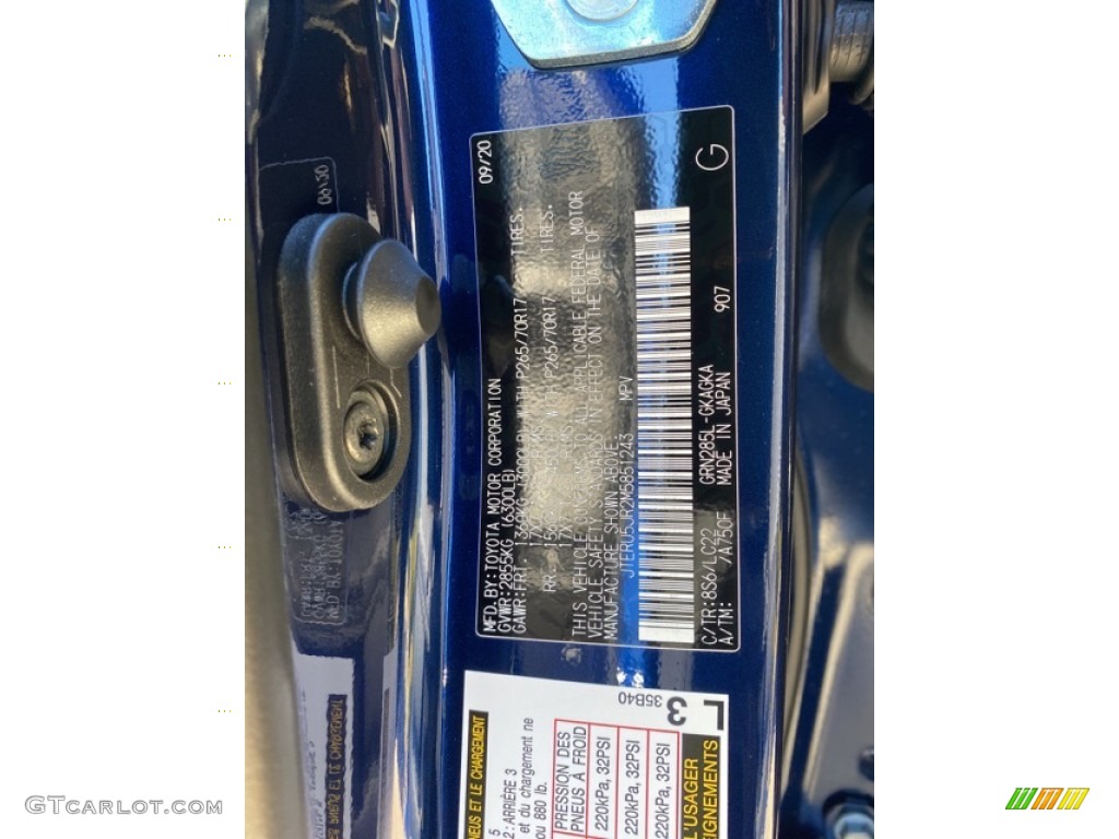 2021 4Runner Color Code 8S6 for Nautical Blue Metallic Photo #140102157