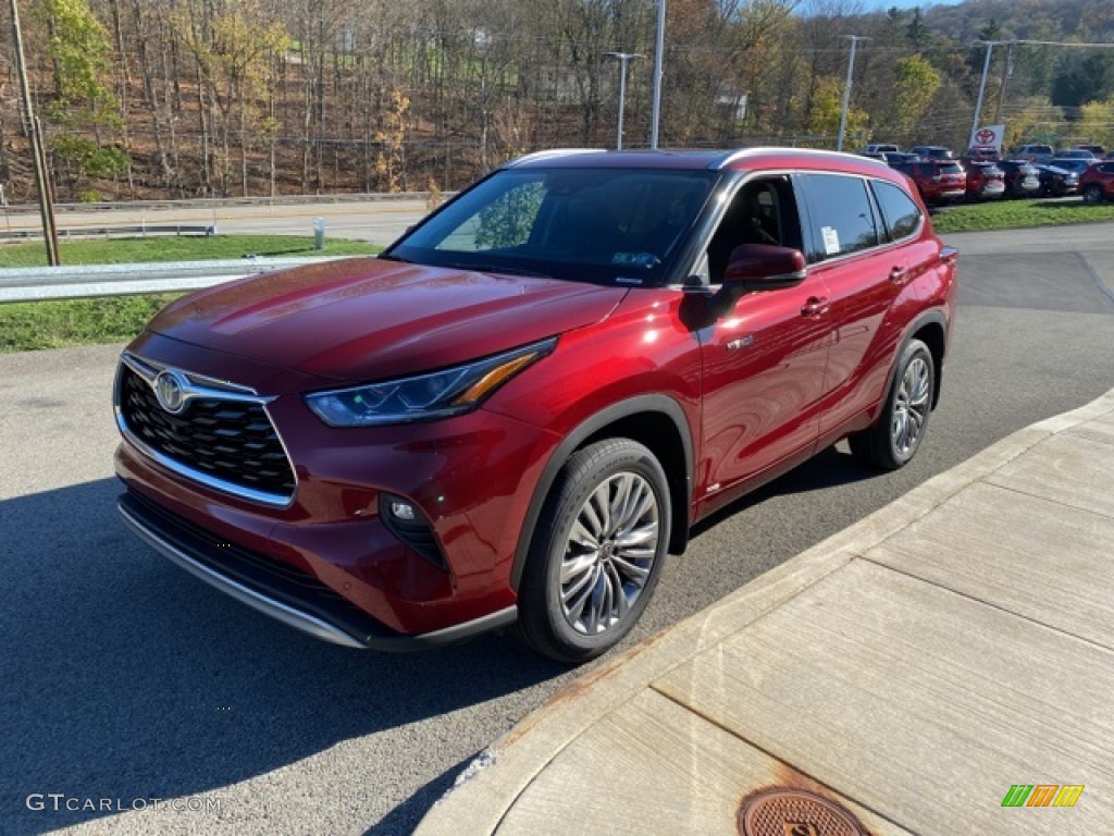 2021 Highlander Hybrid Platinum AWD - Ruby Flare Pearl / Black photo #16