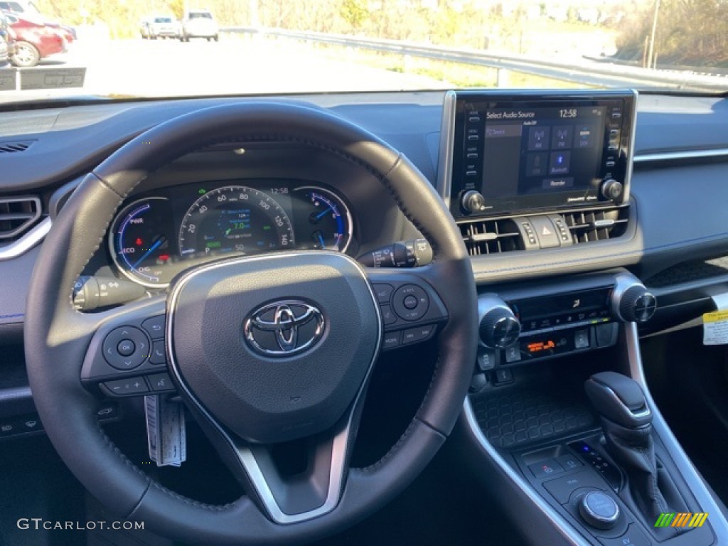 2021 Toyota RAV4 XSE AWD Hybrid Black Steering Wheel Photo #140103894