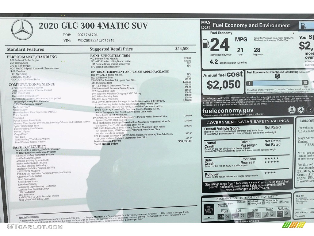2020 GLC 300 4Matic - Selenite Grey Metallic / Cranberry Red/Black photo #10