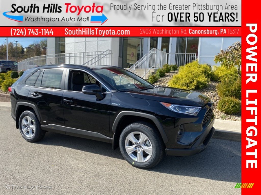 2021 RAV4 XLE AWD Hybrid - Midnight Black Metallic / Black photo #1