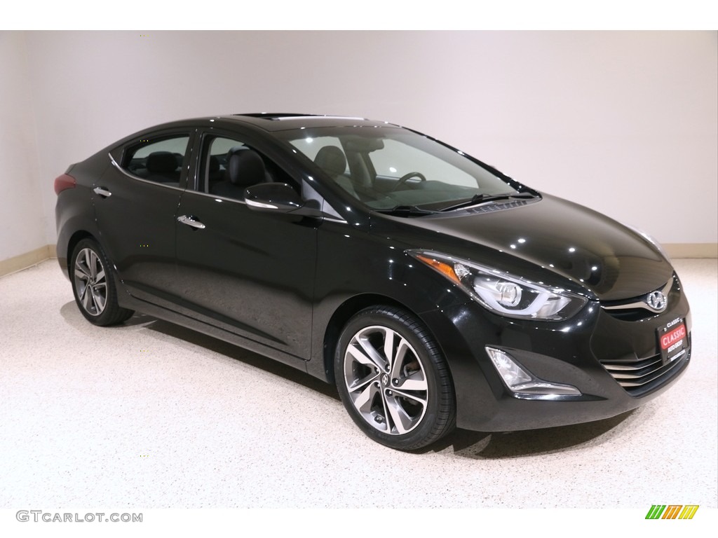 2014 Elantra Limited Sedan - Black / Gray photo #1