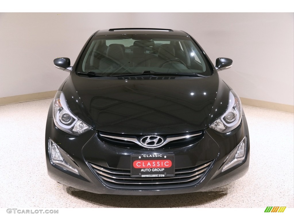 2014 Elantra Limited Sedan - Black / Gray photo #2