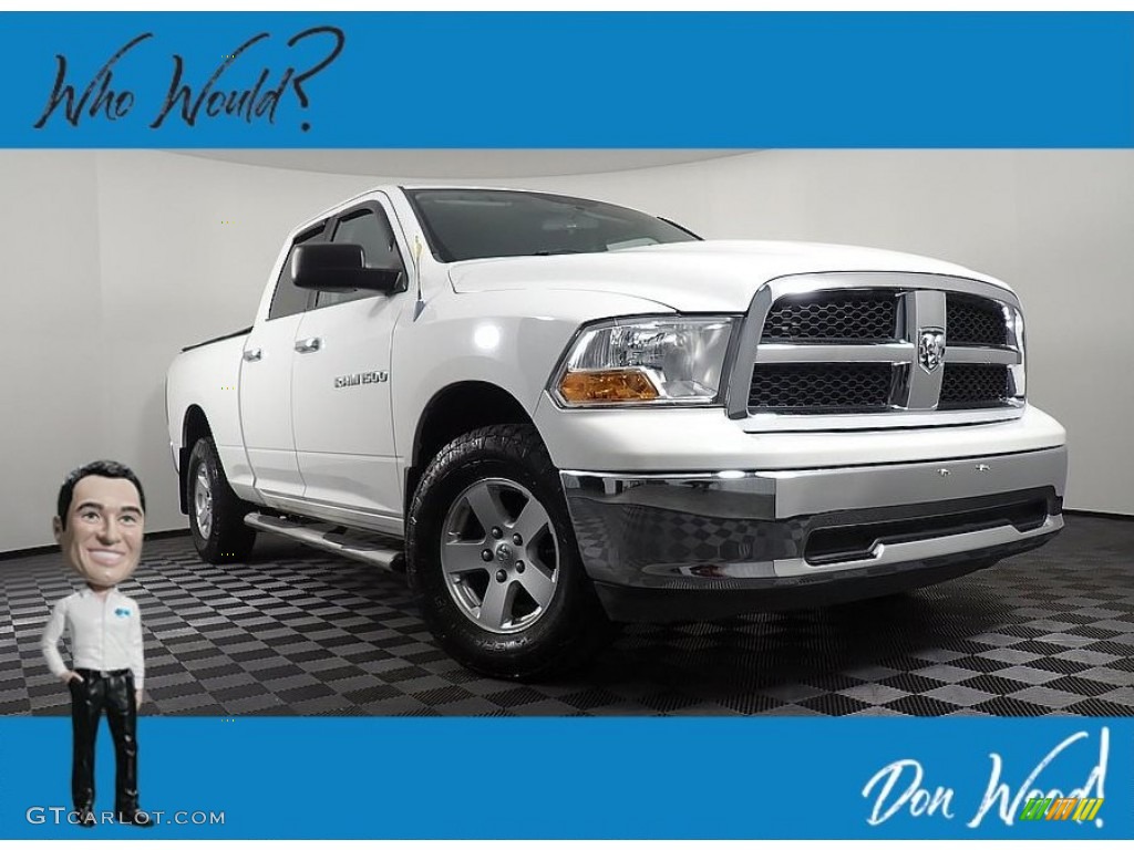 2012 Ram 1500 SLT Quad Cab 4x4 - Bright White / Dark Slate Gray/Medium Graystone photo #1
