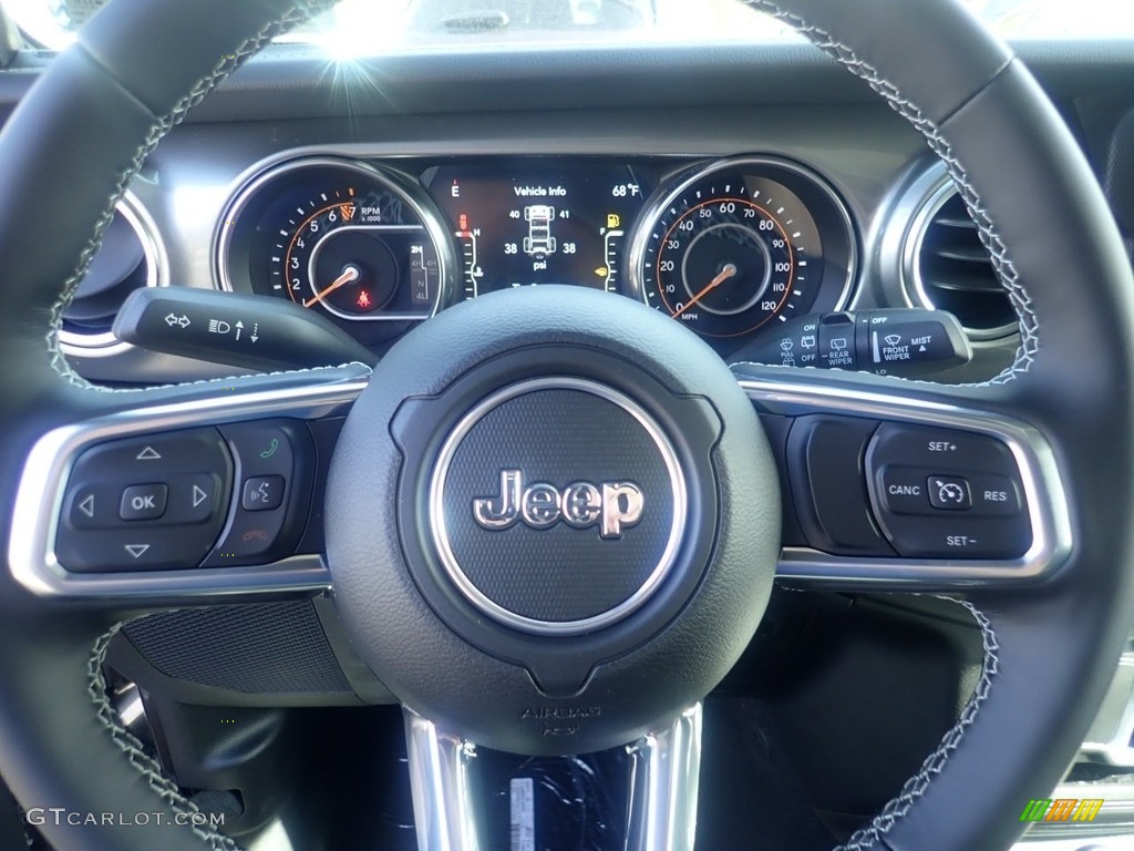 2021 Jeep Wrangler Unlimited Sahara 4x4 Black Steering Wheel Photo #140120749