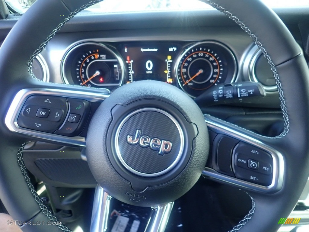 2021 Jeep Wrangler Unlimited Sahara 4x4 Black Steering Wheel Photo #140121022