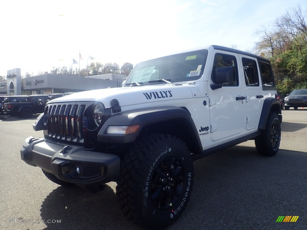 2021 Wrangler Unlimited Willys 4x4 - Bright White / Black photo #1