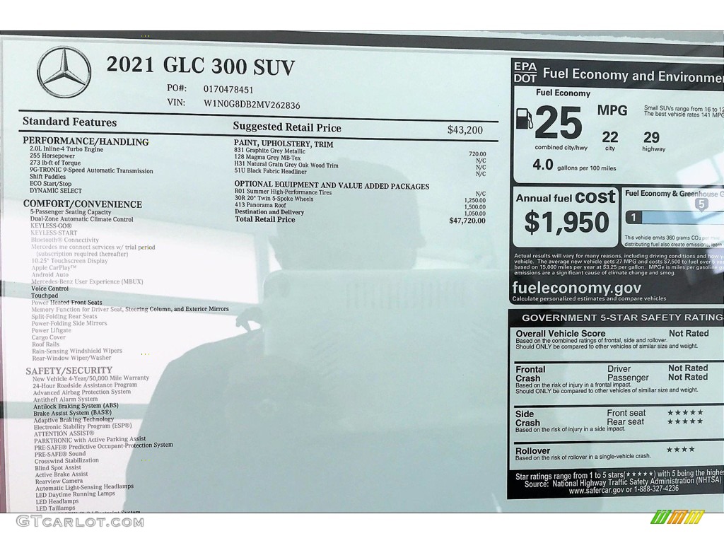 2021 Mercedes-Benz GLC 300 Window Sticker Photo #140122321