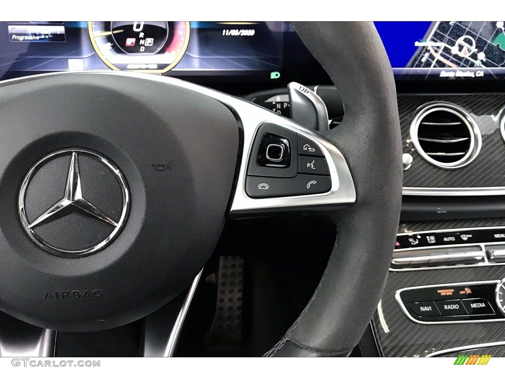 2018 Mercedes-Benz E AMG 63 S 4Matic Black Steering Wheel Photo #140124477