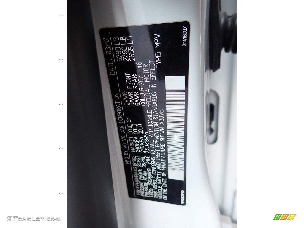 2017 XC60 T5 Dynamic - Ice White / Off Black photo #23