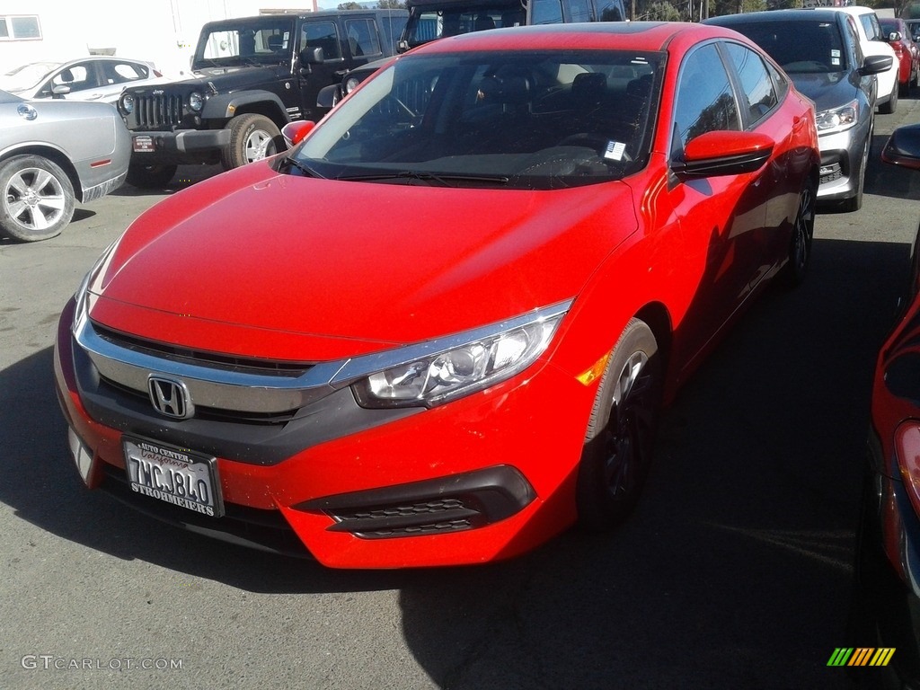 2017 Civic EX Sedan - Rallye Red / Black photo #3