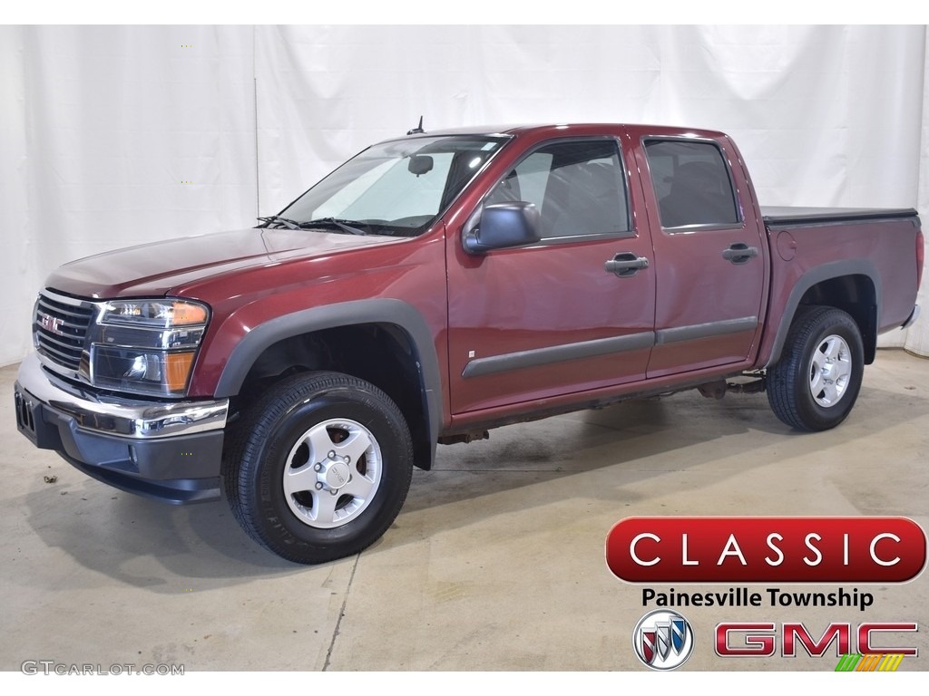 2008 Canyon SLE Crew Cab 4x4 - Sonoma Red Metallic / Ebony photo #1