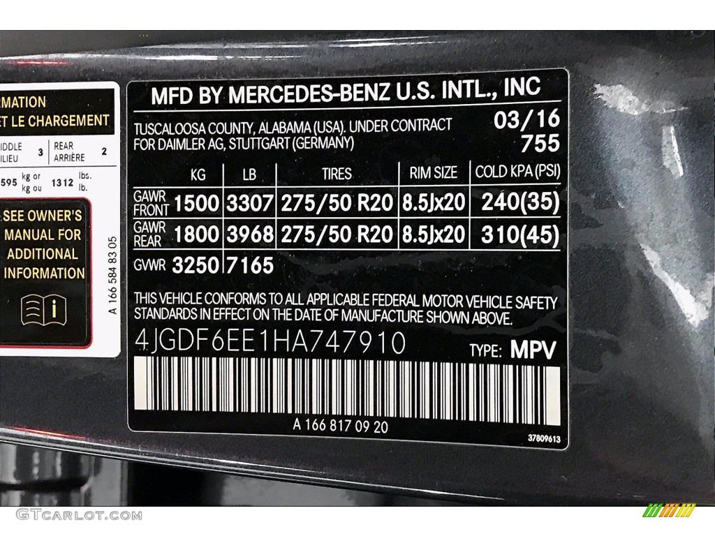 2017 GLS Color Code 755 for Steel Gray Metallic Photo #140129778