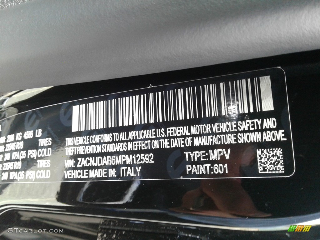 2021 Renegade Color Code 601 for Black Photo #140143487