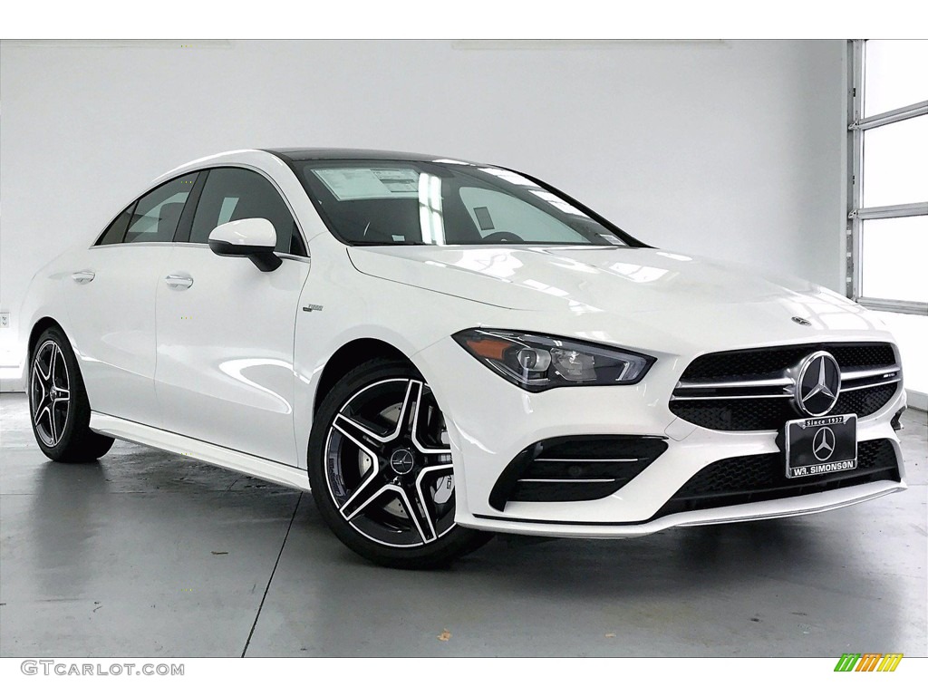 2021 CLA AMG 35 Coupe - Polar White / Black Dinamica w/Red Stitching photo #12