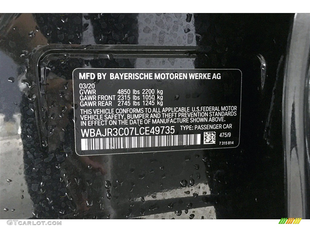 2020 5 Series 530i Sedan - Black Sapphire Metallic / Black photo #36