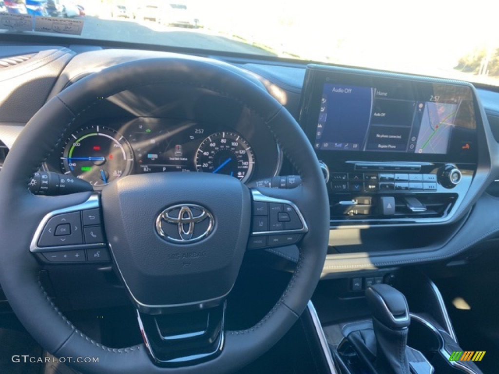 2021 Toyota Highlander Hybrid Platinum AWD Black Dashboard Photo #140151987