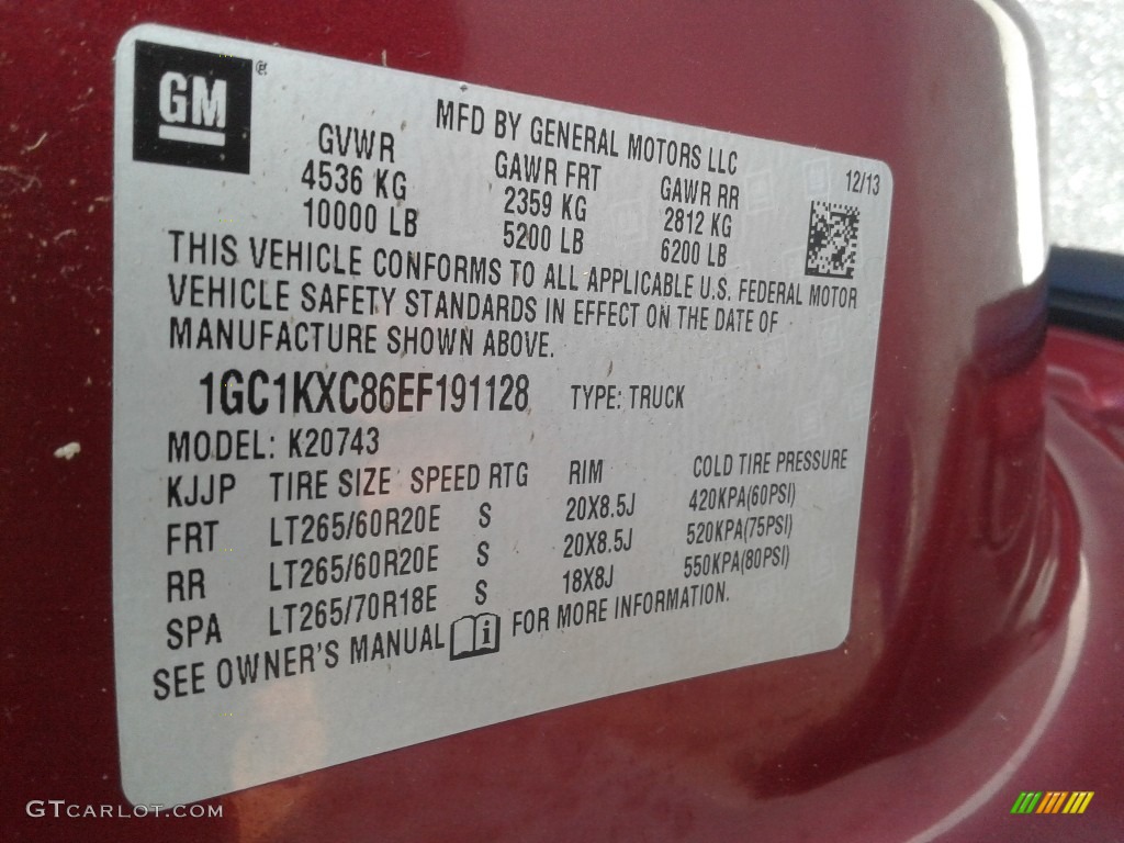 2014 Silverado 2500HD LT Crew Cab 4x4 - Deep Ruby Metallic / Ebony photo #30