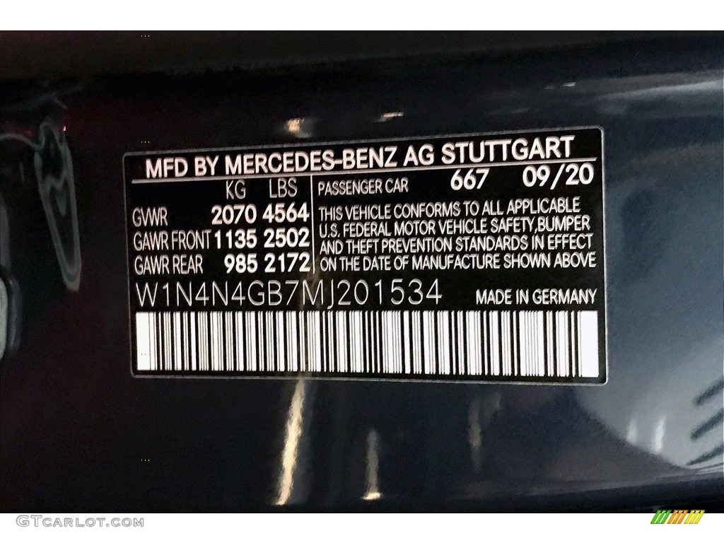 2021 GLA Color Code 667 for Denim Blue Metallic Photo #140155500