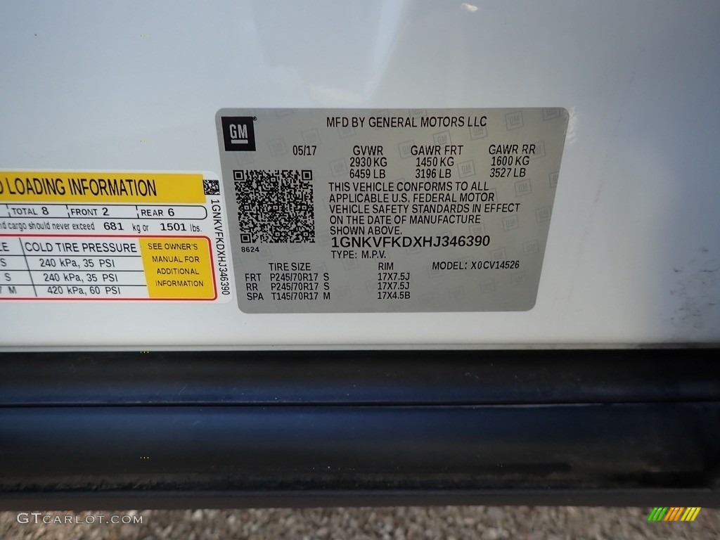 2017 Traverse LS AWD - Summit White / Dark Titanium/Light Titanium photo #15