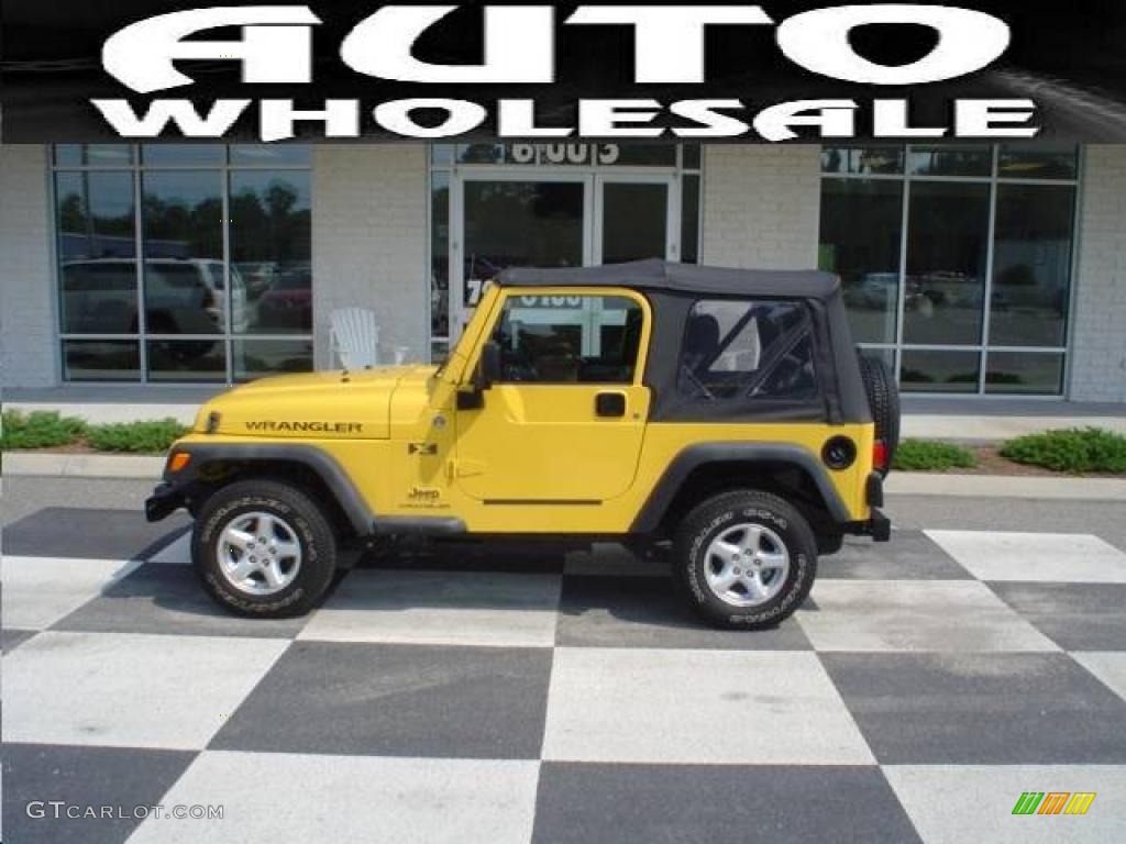 2006 Wrangler X 4x4 - Solar Yellow / Dark Slate Gray photo #1